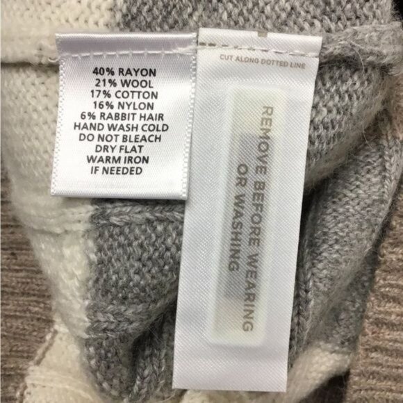 Ann Taylor LOFT Women’s V Neck Wool/Angora Blend Sweater, Neutral, size L - Picture 8 of 9